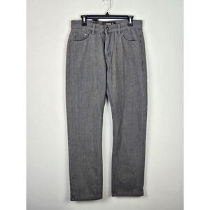 Eddie Domani Mens Gray Fleece Lined Denim Jeans Size 34x32 Classic Fit